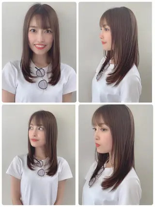 セミロング カラー 松川 智行のヘアスタイル