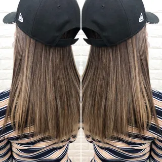 セミロング カラー famille所属・famille ファミーユのヘアスタイル