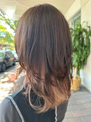 ミディアム カラー レイヤー/ナチュラル 💐nao.のヘアスタイル