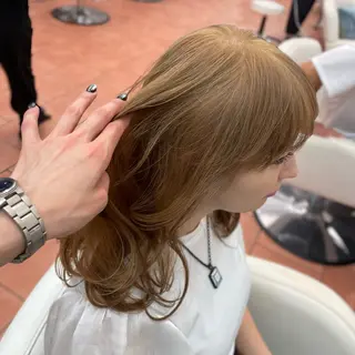 ミディアム ⭐️韓国ブリーチ 顔周りカット⭐️のヘアスタイル