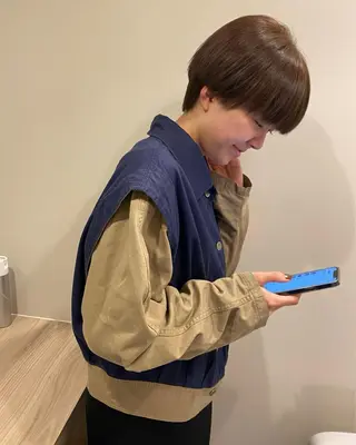 ショート カラー メンズパーマ💈藤田 晃志のヘアスタイル