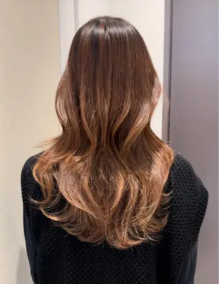 ミディアム カラー ✨まとまるボブ/ 切りっぱなし/ユキナのヘアスタイル