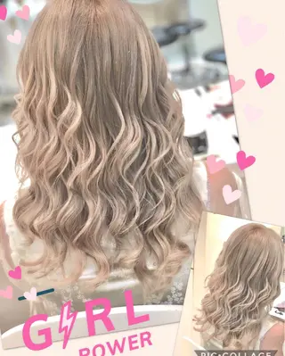 セミロング カラー 永島 桜のヘアスタイル