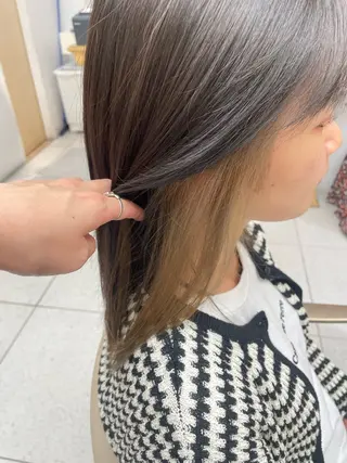 ミディアム カラー 福田千尋/インナー カラー/縮毛矯正のヘアスタイル