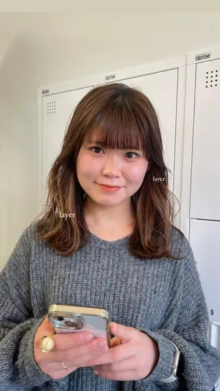ミディアム 立野 莉央のヘアスタイル
