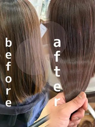 セミロング カラー 髪質改善TR特化 副店長 坂田一樹】のヘアスタイル