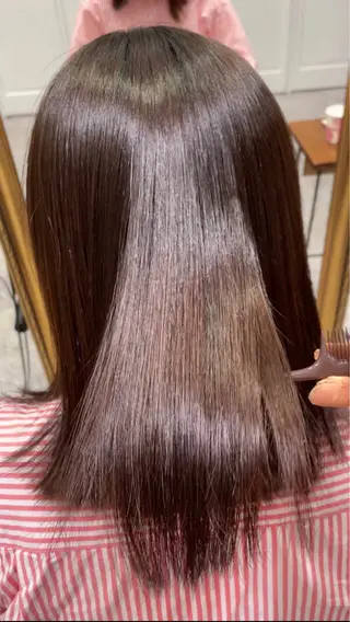 パーマ 矯正パーマ、ベージュ ボブカット🫧のヘアスタイル