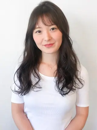 ロング カラー パーマ ダメージレスサロン✨ kayo🌱のヘアスタイル