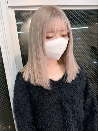 ミディアム カラー ヘアアレンジ lani ブリーチ /ダブルカラーのヘアスタイル