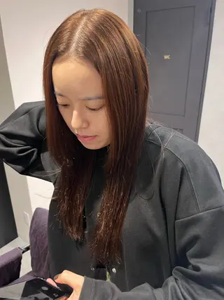 ロング カラー ブリーチ/縮毛矯正 ❤️‍🔥シンノスケのヘアスタイル