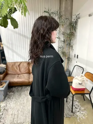 セミロング パーマ 水野 雪 /パーマ/暖色カラーのヘアスタイル