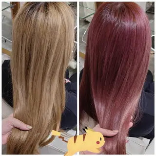 ロング ヘアアレンジ カラー かわい ゆうな 髪質改善/縮毛矯正のヘアスタイル