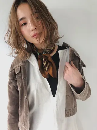 ミディアム ボブ/縮毛矯正 🌟梅田盛一🌟のヘアスタイル