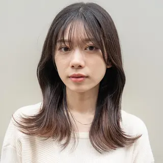 ロング カラー 天王寺韓国ヘア 小山歓実のヘアスタイル