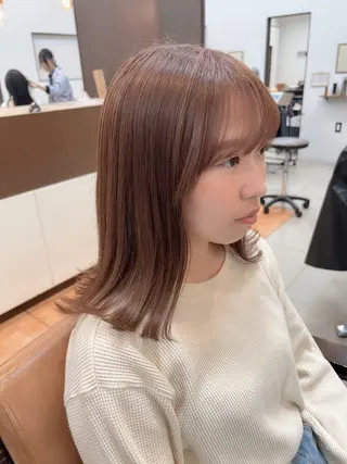 ミディアム カラー 頭皮×髪質改善 透明感カラー💎中村のヘアスタイル