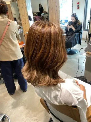 ミディアム カラー 透明感カラー 天羅のヘアスタイル