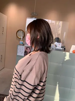 ミディアム カラー 田中成美/レイヤー カット/透明感カラーのヘアスタイル