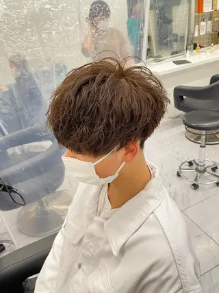 セミロング パーマ ヘアアレンジ メンズ メンズ特化 水口湧太のヘアスタイル