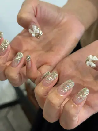 ネイル 本町🤍ちゅるん 自爪育成✨🤍のネイルデザイン