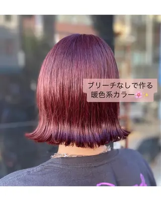 ショート YASU🍎CUT 赤系カラー/ヘアケアのヘアスタイル