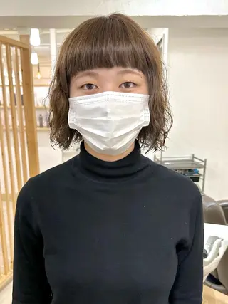 ショート カラー パーマ 銀座No.1髪質改善 縮毛矯正/本木のヘアスタイル