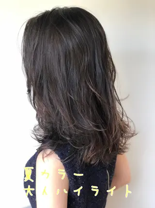 ミディアム カラー パーマ 似合わせ専門美容師 なかじまのヘアスタイル