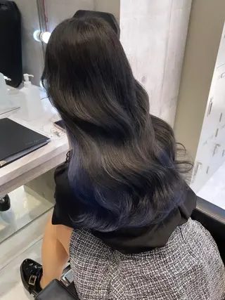 ロング カラー パーマ ヘアアレンジ メンズ キッズ ネイル マツエク・マツパ アイブロウ 🎀韓国レイヤー YURINA🎀のヘアスタイル