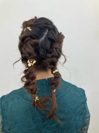 セミロング ヘアアレンジ 勝野 麻美のヘアスタイル