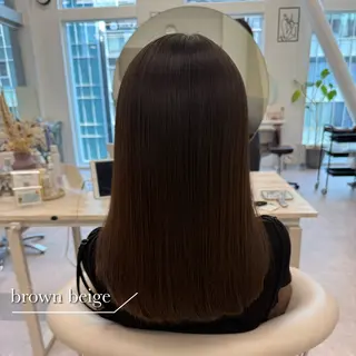 ロング カラー 縮毛矯正/ベージュ カラー🧸綾里のヘアスタイル