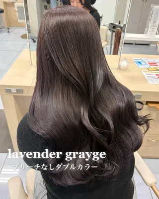 ロング カラー 小顔レイヤー/明るめ ベージュ/モモ/横浜のヘアスタイル