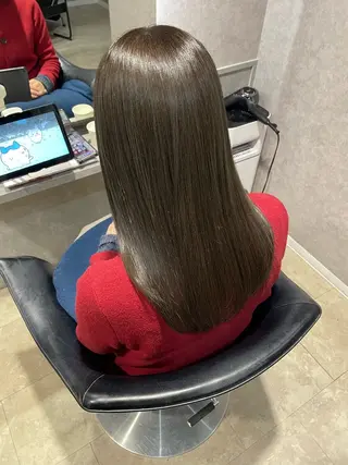 セミロング 縮毛矯正ボブ/ 髪質改善/カットのヘアスタイル