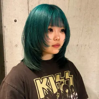 ミディアム カラー 柔め透明感血色カラー 暖色/レイヤー/ゆいのヘアスタイル