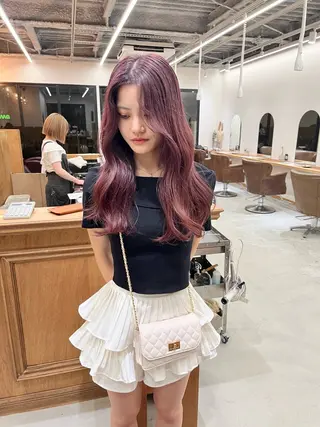 ロング カラー ヘアアレンジ ena/ブリーチなし 透明感・レイヤー🎀のヘアスタイル