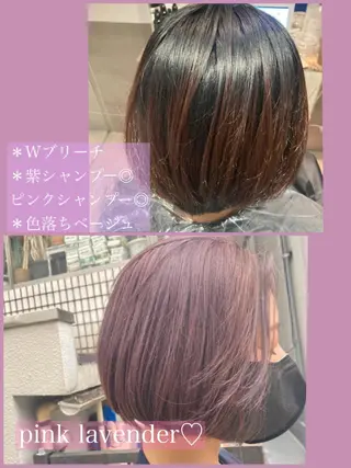 ミディアム カラー ヘアアレンジ オリーブ透明感カラー 表参道/MIKUのヘアスタイル