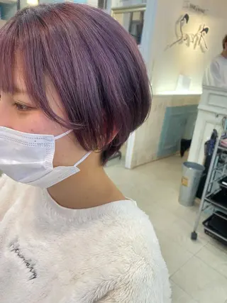 ショート カラー パーマ ヘアアレンジ kame|レイヤー / 似合わせ顔周りのヘアスタイル