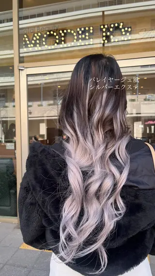 ロング ヘアアレンジ ルナ|縮毛矯正 ×デザインカラー🥝のヘアスタイル