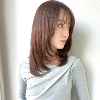 ミディアム 艶髪ストレート❇️ レイヤー❇️出町光流のヘアスタイル