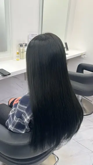 ロング カラー ヘアアレンジ 韓国ヘア/縮毛 /大人透明感🫧のヘアスタイル