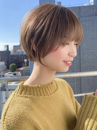 ショート カラー 縮毛矯正×艶髪カラー 髪質改善/三ツ木のヘアスタイル