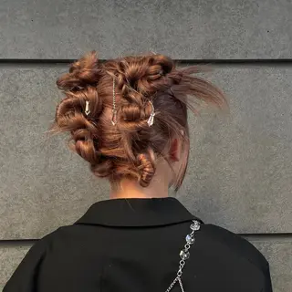 ヘアアレンジ レイヤー/透けカラー アレンジ/篠崎渚彩のヘアスタイル