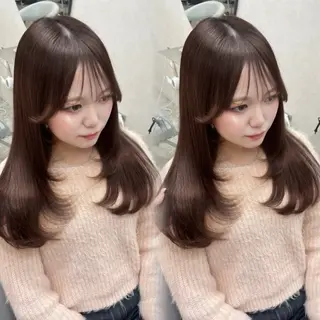 セミロング うる艶カラー×韓国 ヘア/Yumi🎀のヘアスタイル