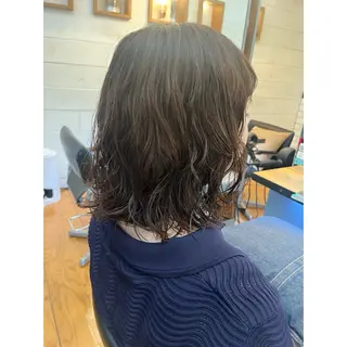 ミディアム カラー パーマ Lagom なかだのヘアスタイル