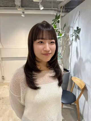 セミロング 顔周りcut・ご相談 ＝新宿しずく🇰🇷のヘアスタイル