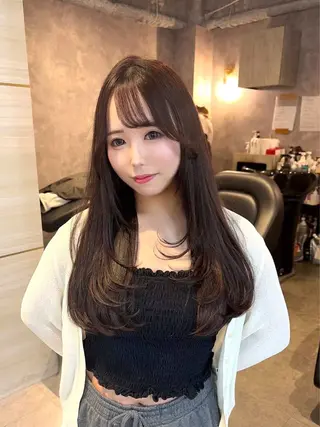 ロング カラー 🩶鈴木茉奈🩶艶髪 /透明感/暖色カラーのヘアスタイル