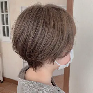 ショート カラー 韓国風ハッシュカット 似合わせレイヤー池袋のヘアスタイル