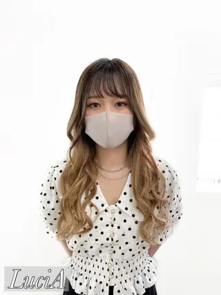 ロング カラー ヘアアレンジ LuciA/エクステ カラーのヘアスタイル