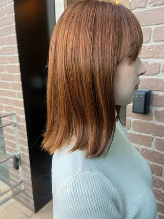 セミロング カラー パーマ 久木原 ゆりのヘアスタイル