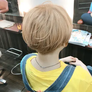 ショート カラー Lull1人美容室 バレイヤージュのヘアスタイル