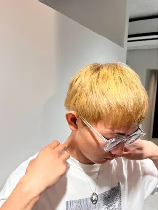 ショート カラー メンズ Qwali所属・愛知のオレンジくん /Harumiのヘアスタイル