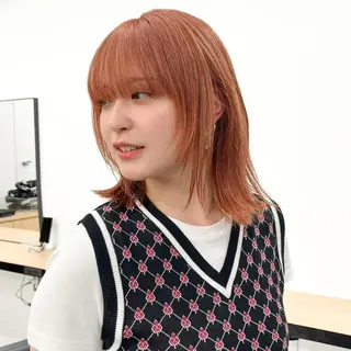 ショート カラー ボブパーマ/縮毛矯正 /かわいい/せき🫧のヘアスタイル